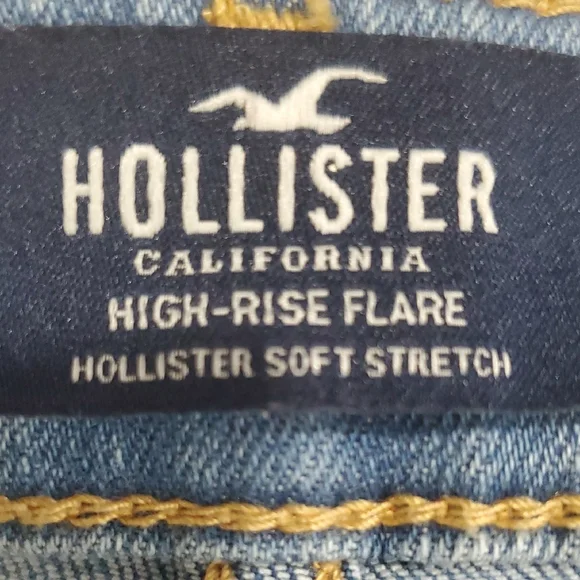 Hollester Denim Patchwork Retro Hippie Flare Jeans Sz 27 - Picture 11 of 14